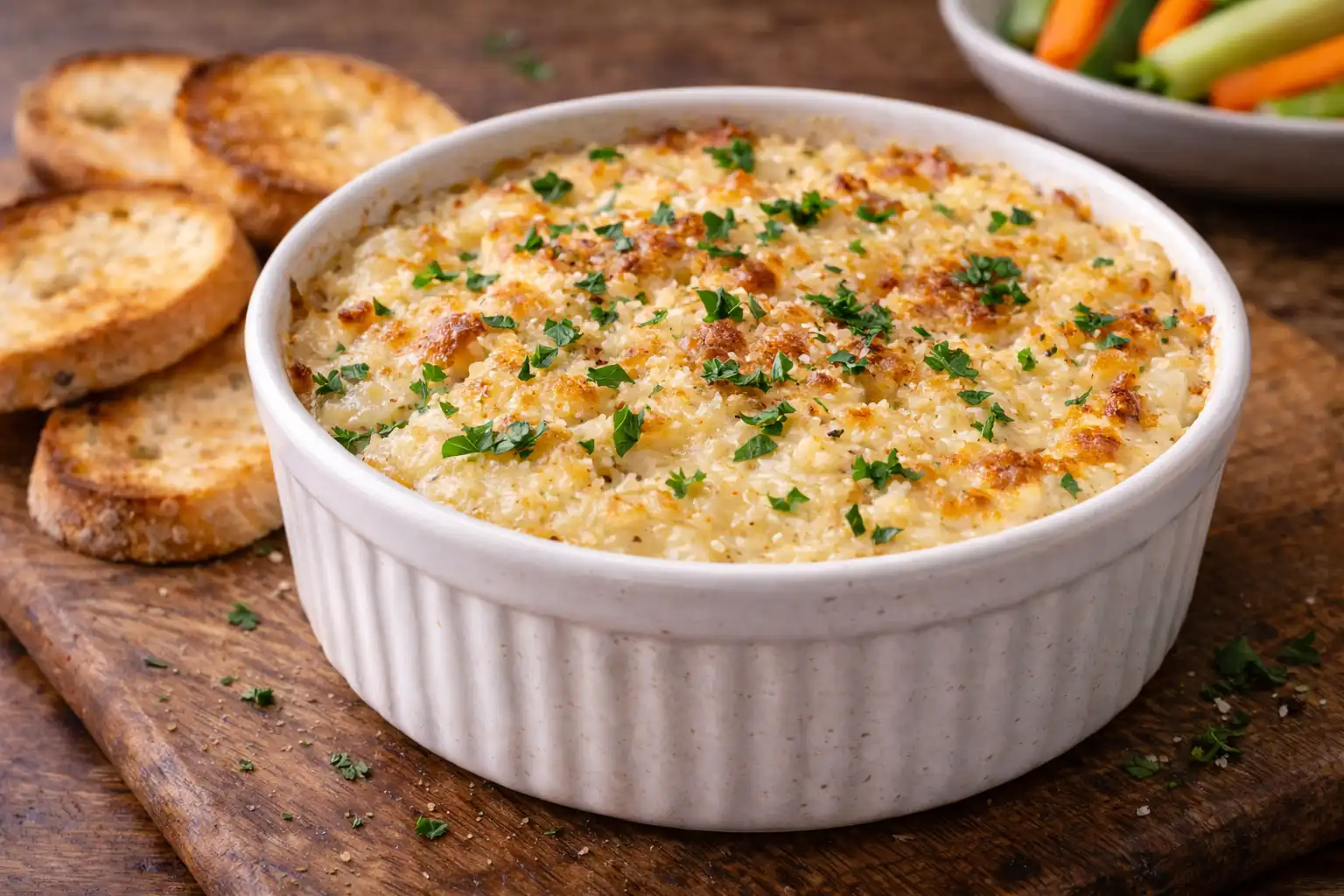 Нежная французская закуска из трески и картофеля с чесноком, оливковым маслом и сливочной текстурой.