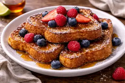 Классические французские тосты с ванильным ароматом, румяной корочкой и нежной серединой.