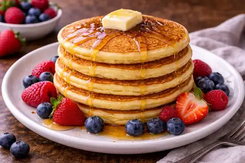 Пышные панкейки на молоке для быстрого домашнего завтрака.