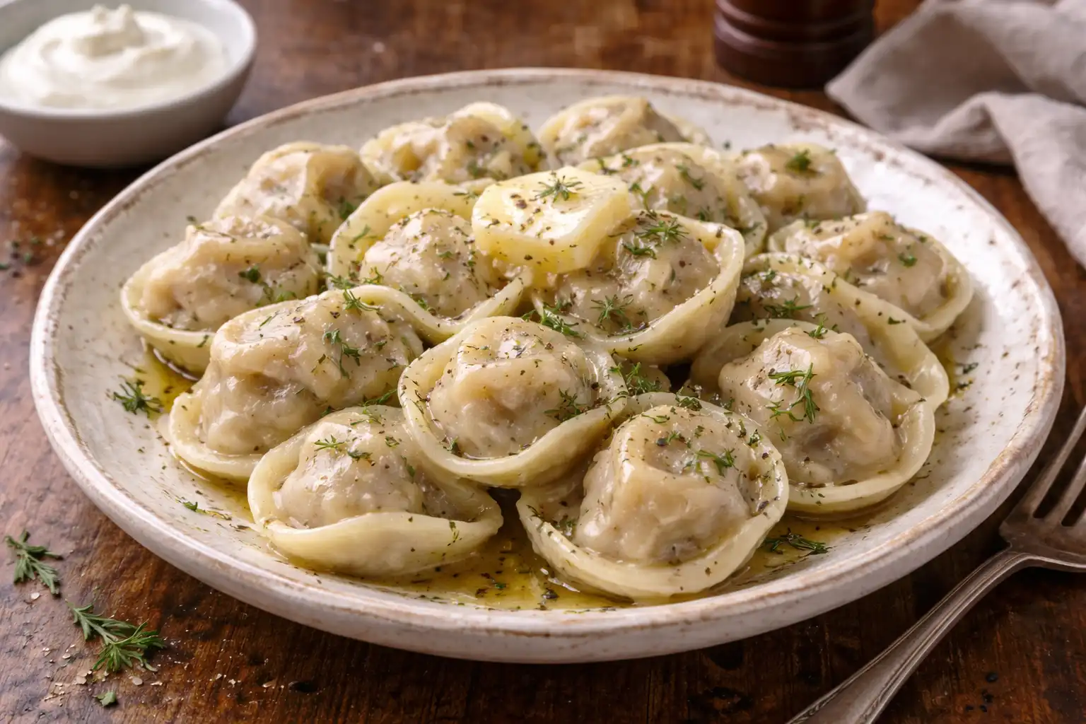 Классические русские пельмени с сочной мясной начинкой и тонким эластичным тестом.