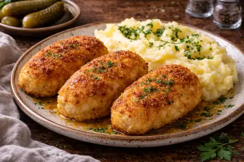 Рубленые котлеты из курицы с хрустящей корочкой и нежной сливочной текстурой внутри.