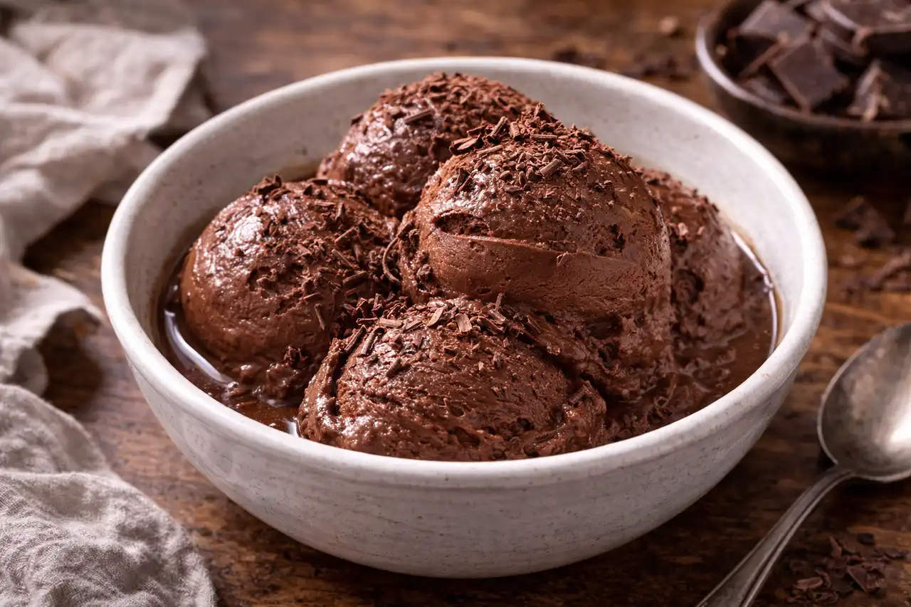 Насыщенное итальянское шоколадное джелато с плотной кремовой текстурой и чистым вкусом какао.