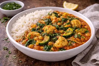 Согревающее овощное карри с балансом сладости и остроты.