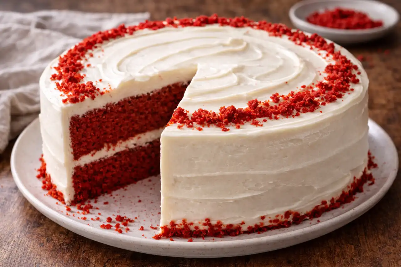 Знаменитый американский бисквитный торт с какао и нежным крем-чизом.