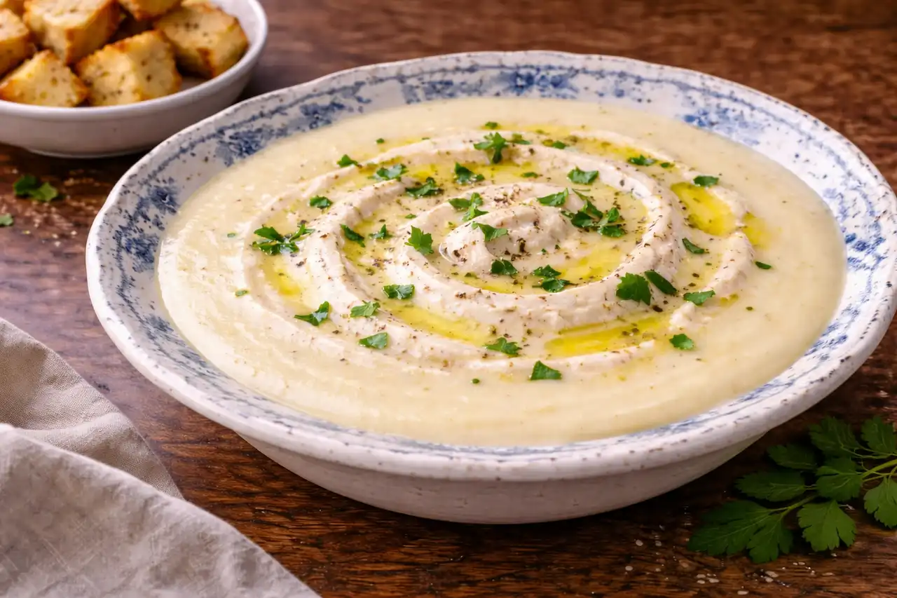 Нежный французский крем-суп из сельдерея со сливочной текстурой и деликатным ореховым ароматом.